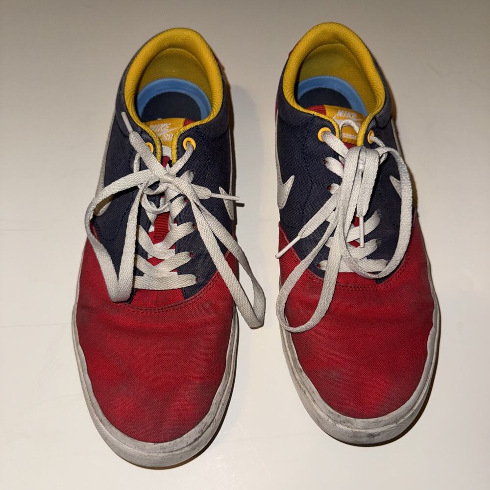 Nike SB Charge Solarsoft Men's US Sz 11 University Red Blue Yellow Canvas READ